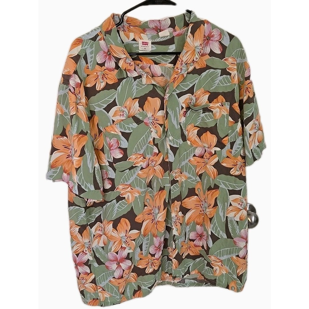 Levi's‎ Classic Shirt Camp Men's Size XL Camper Hawaiian Floral Relaxed Soft